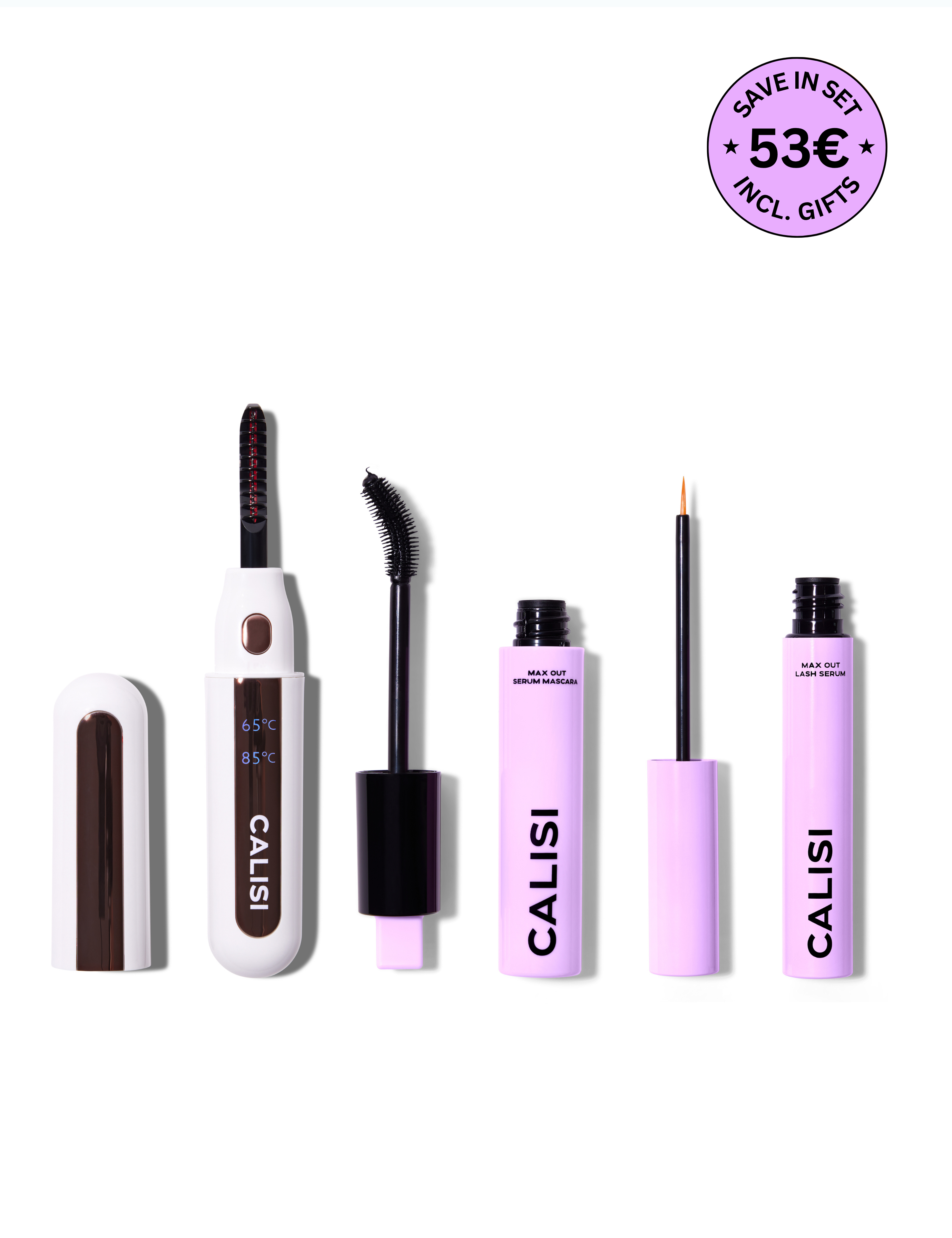 MAX LASH GOALS SET – curler, serum mascara and lash serum